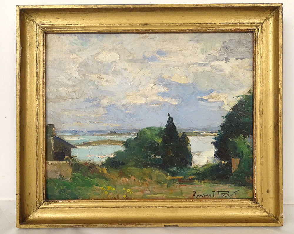 HSP Tableau Maurice F. Perrot Paysage Ile Aux Moines Bretagne XXème