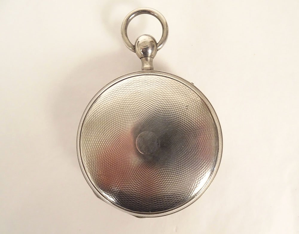 Solid Silver Pocket Watch With Old Cock Movement, 19th Century-photo-2