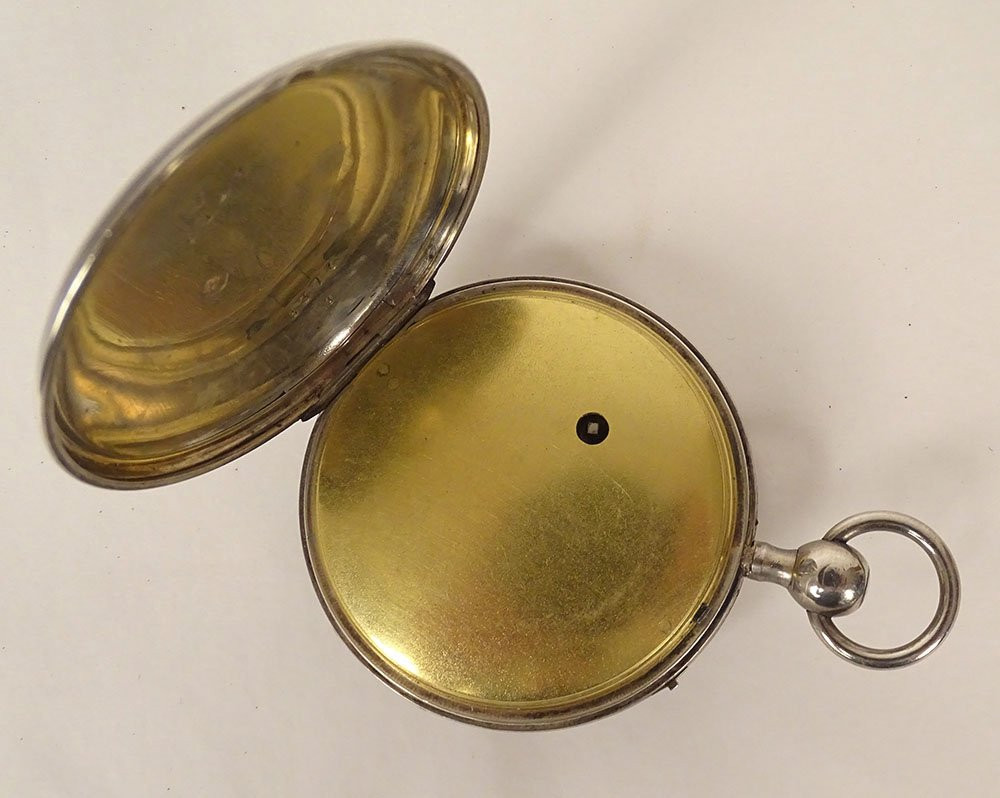 Solid Silver Pocket Watch With Old Cock Movement, 19th Century-photo-1
