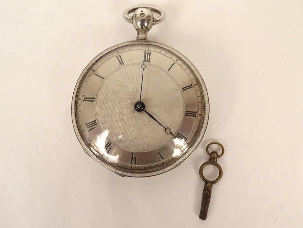 Solid Silver Pocket Watch With Old Cock Movement, 19th Century-photo-6