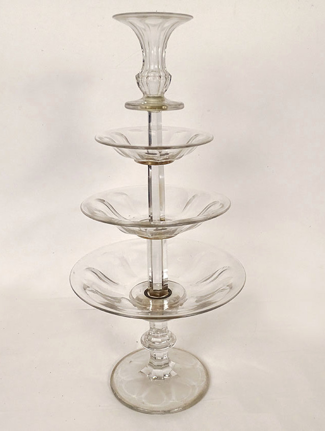 Serviteur Centre de Table Cristal Taillé Saint-louis Baccarat Fin XIXème