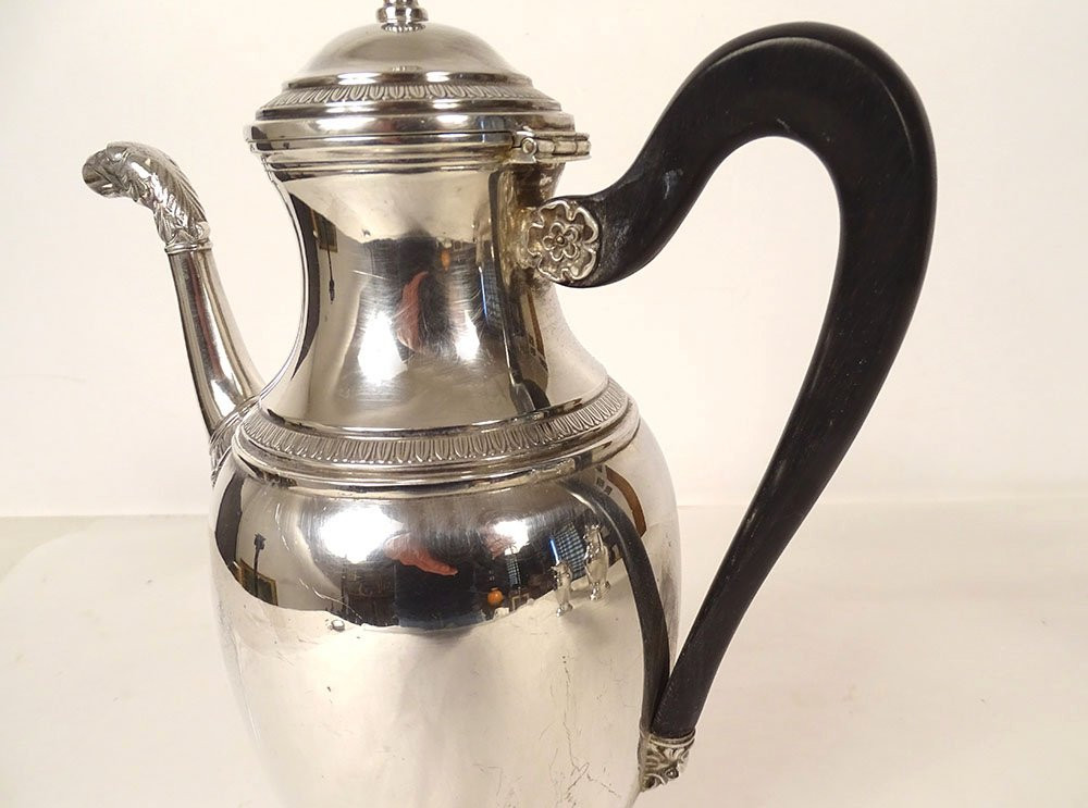 Empire Coffee Service Coffee Pot Sterling Silver Minerva 1969gr 19th Century-photo-1