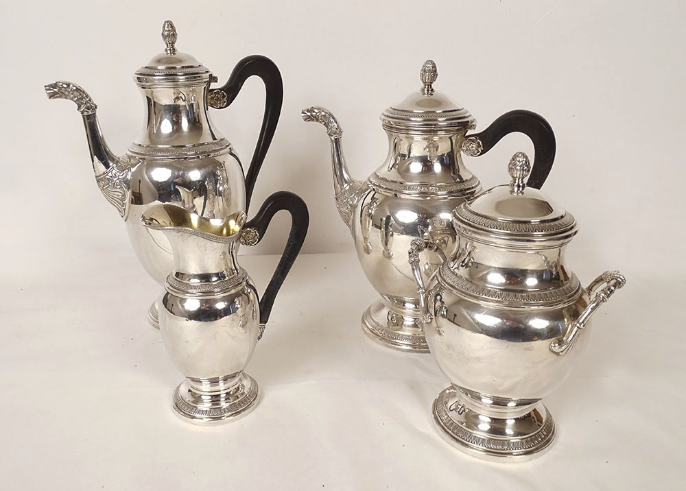 Empire Coffee Service Coffee Pot Sterling Silver Minerva 1969gr 19th Century