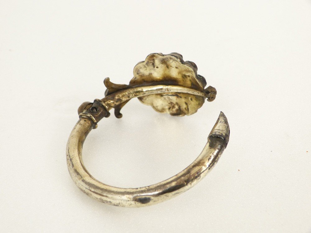 Pair Of Khras Kbach Silver Ram Earrings From Morocco, Jean Besancenot-photo-2
