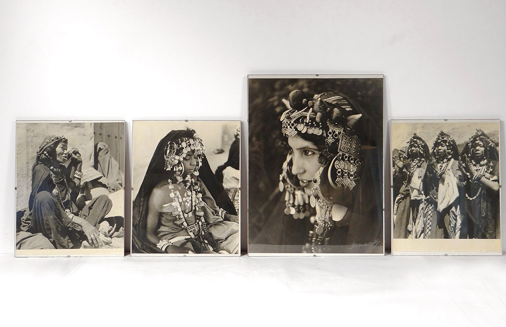 4 photographies Jean Besancenot Afrique Maroc costumes parure enfants XXème