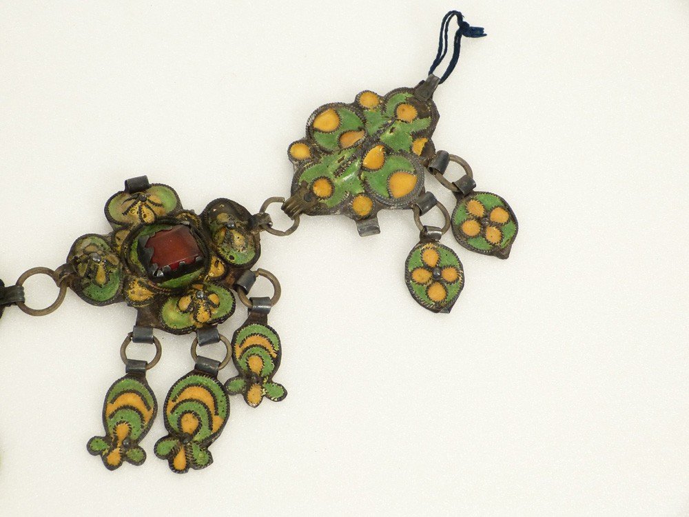 Parure berbère amazigh bijou émaux pierre Maroc Jean Besancenot-photo-3