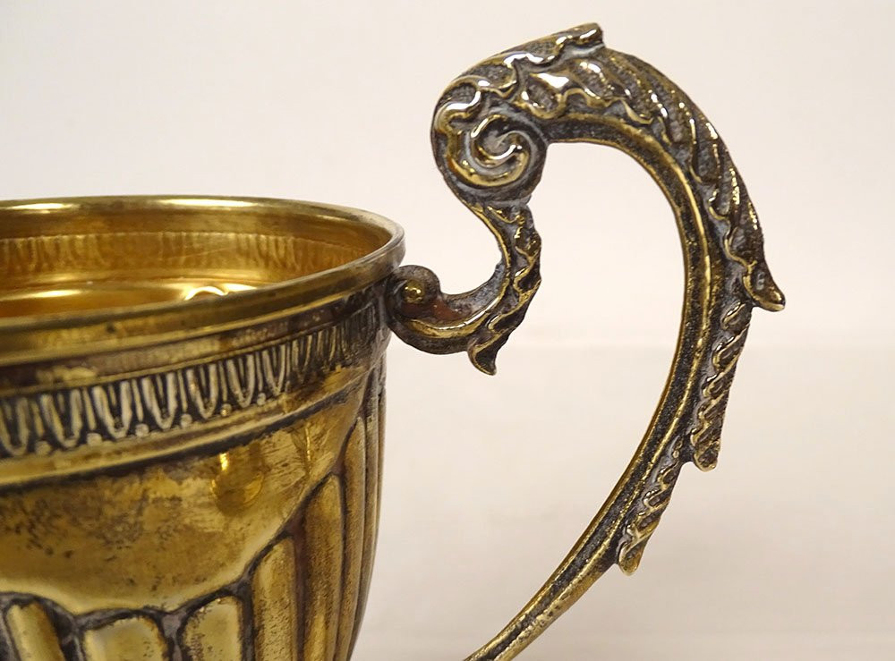 Sugar Bowl Covered With Silver Gilt Italy Florence 231gr 20th Century-photo-2
