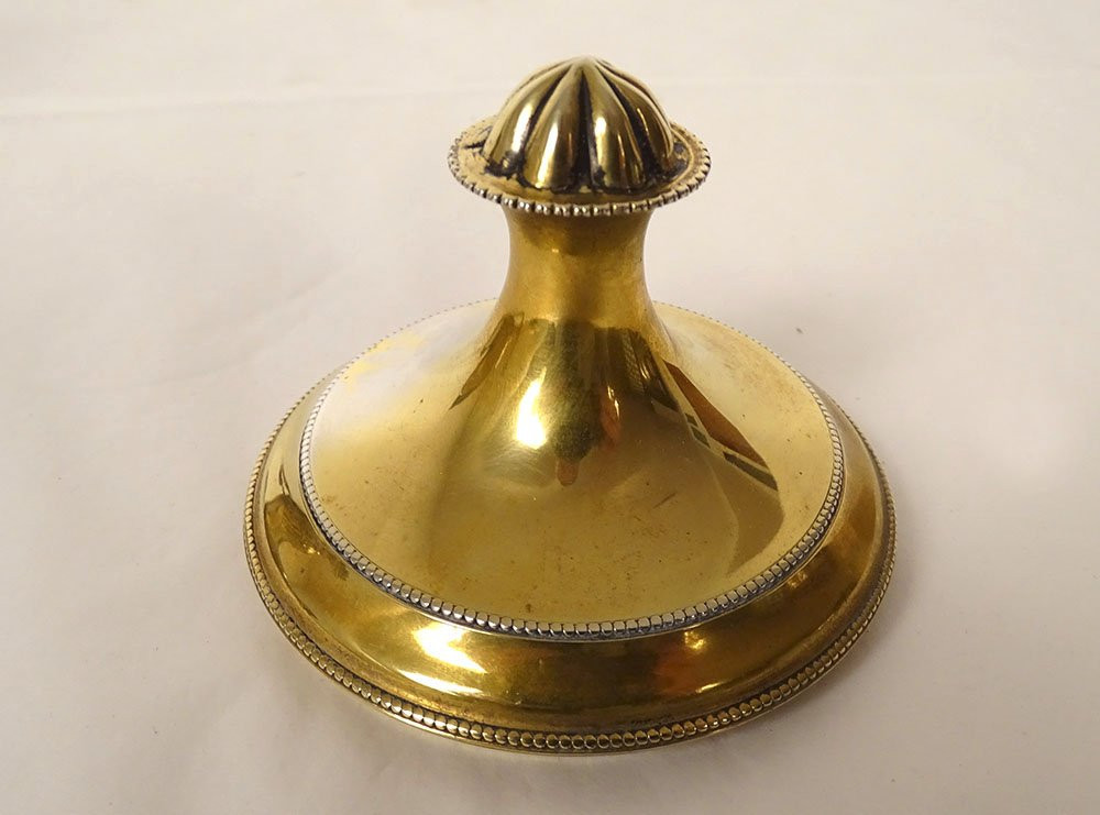 Sugar Bowl Covered With Silver Gilt Italy Florence 231gr 20th Century-photo-4