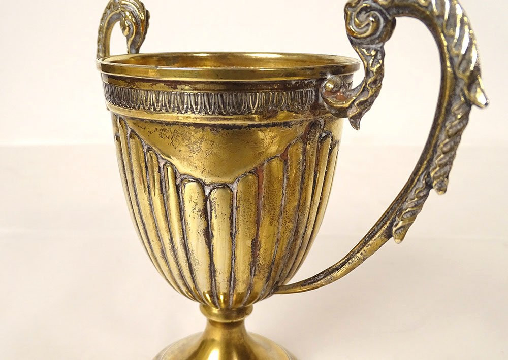 Sugar Bowl Covered With Silver Gilt Italy Florence 231gr 20th Century-photo-8