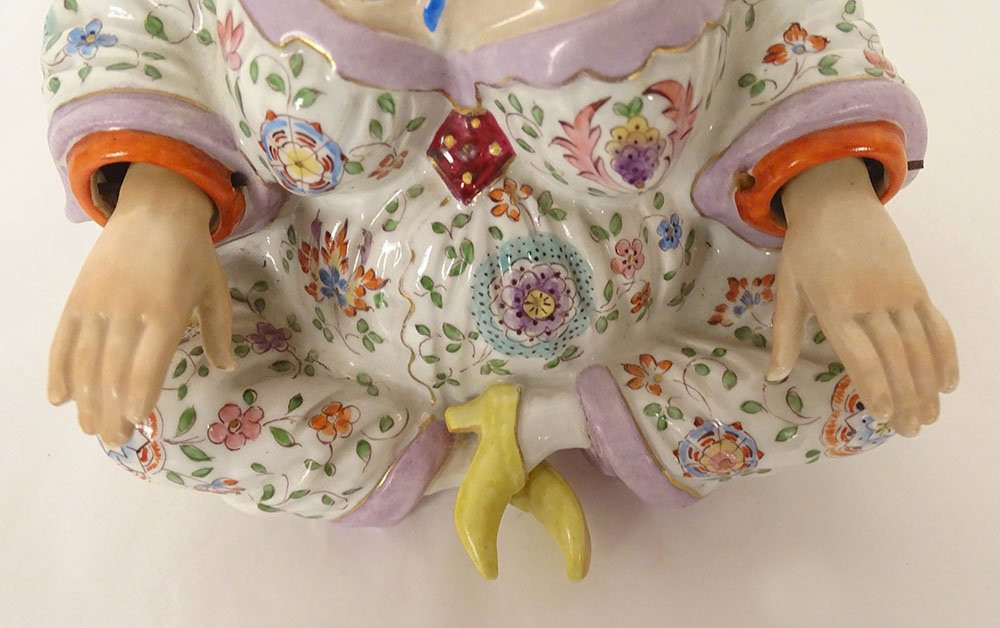 Sculpture magot articulé Chinois porcelaine goût Meissen Ovington Bro's XXè-photo-2