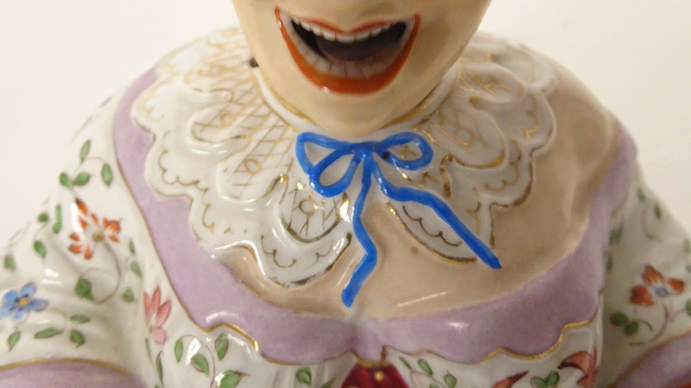 Sculpture magot articulé Chinois porcelaine goût Meissen Ovington Bro's XXè-photo-3
