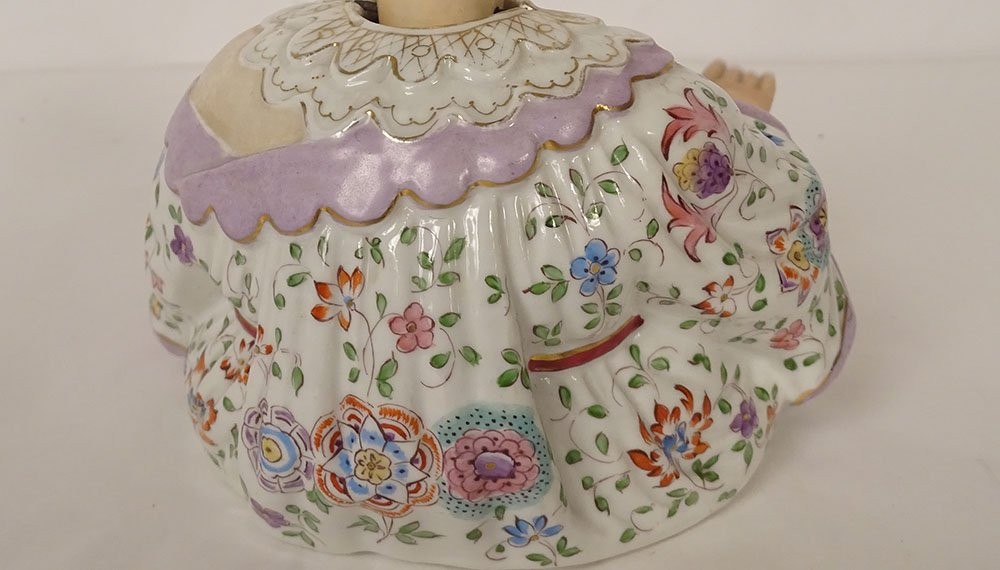 Sculpture magot articulé Chinois porcelaine goût Meissen Ovington Bro's XXè-photo-3