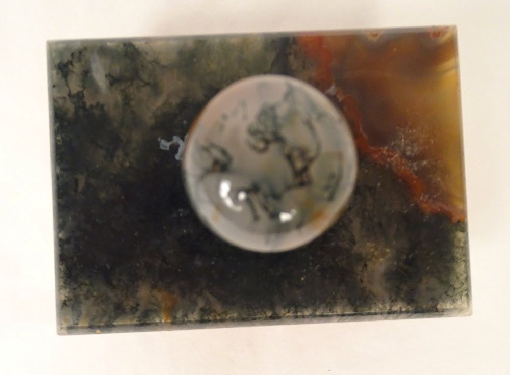 Tampon buvard agate mousse nécessaire bureau XIXème siècle-photo-2