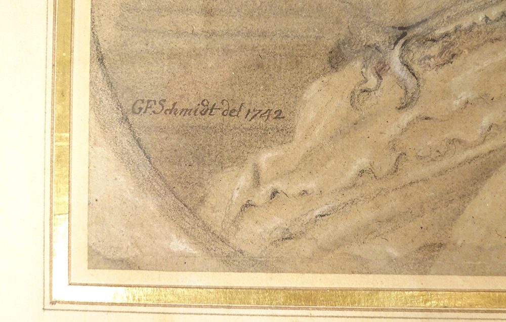 Dessin signé Georg Friedrich Schmidt portraits personnages 1742 XVIIIème-photo-4