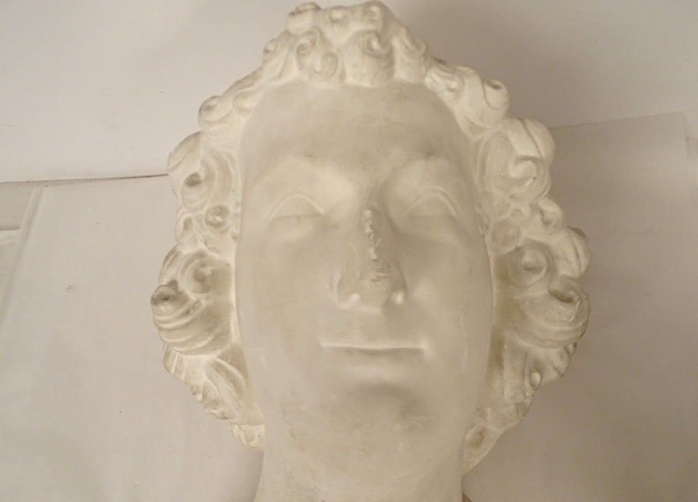 Sculpture plâtre tête statue Ange Sourire Cathédrale Reims début XXè siècle-photo-6