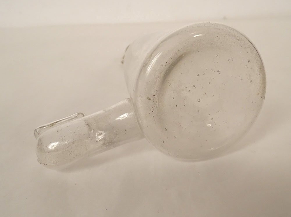 Abreuvoir à oiseaux ancien verre soufflé coq XVIIIème siècle-photo-2