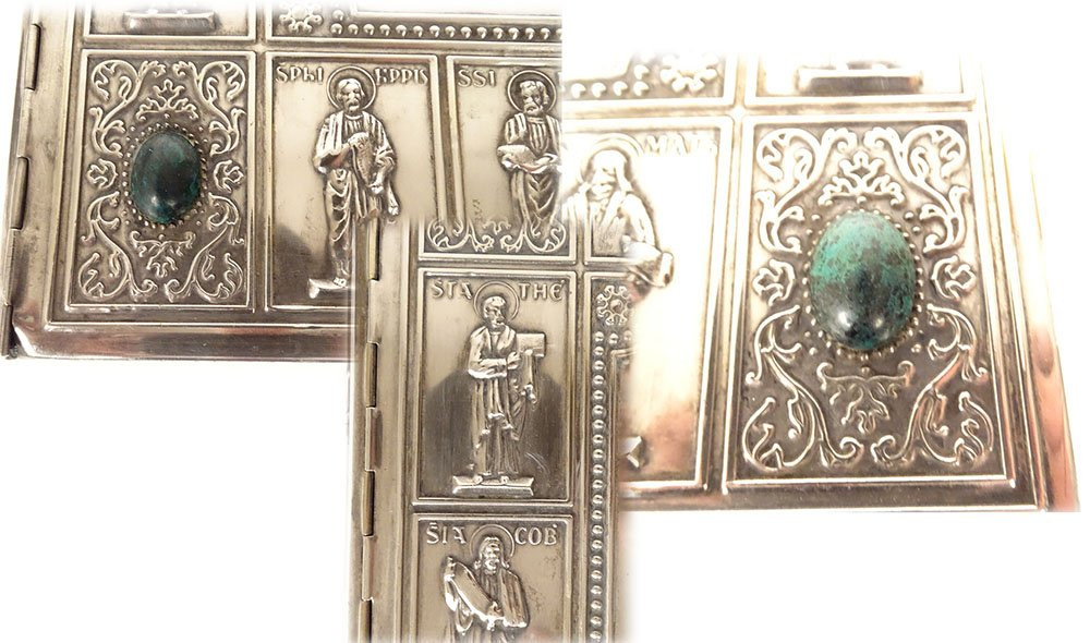 Holy Bible Canon Crampon Metal Apostles Cross Bibliophile Circle 1961-photo-2