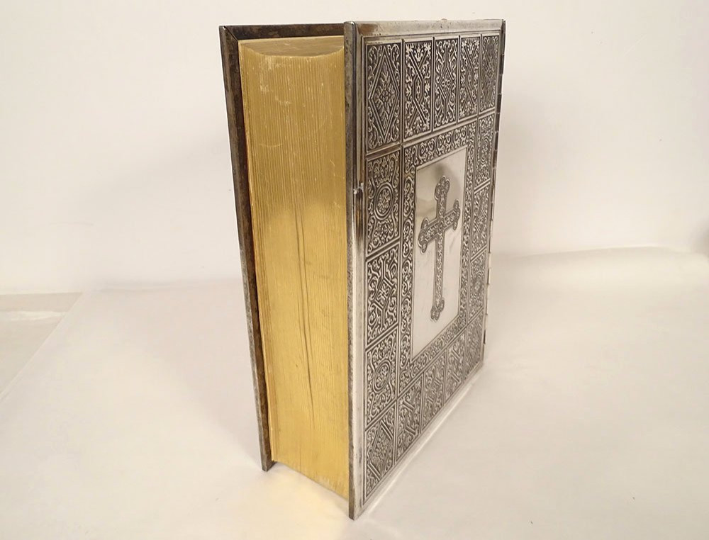 Holy Bible Canon Crampon Metal Apostles Cross Bibliophile Circle 1961-photo-4