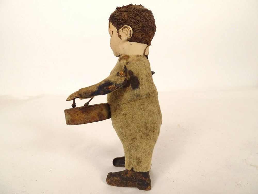 Old Mechanical Toy Automaton Child Drum Schuco Germany Vintage 20th Century-photo-3
