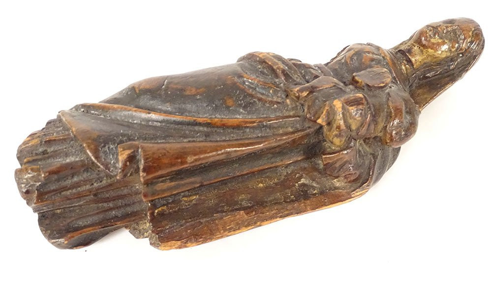 Small Sculpture Statuette Virgin And Child Jesus Carved Wood 18th Century-photo-1