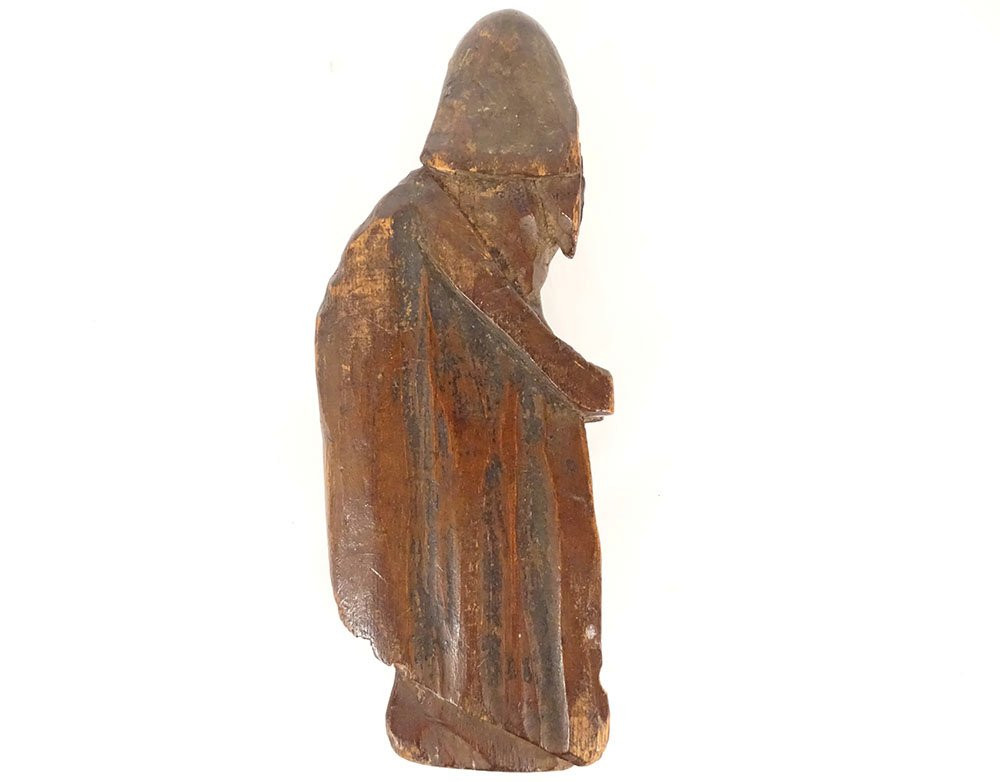 Small Sculpture Statuette Virgin And Child Jesus Carved Wood 18th Century-photo-3