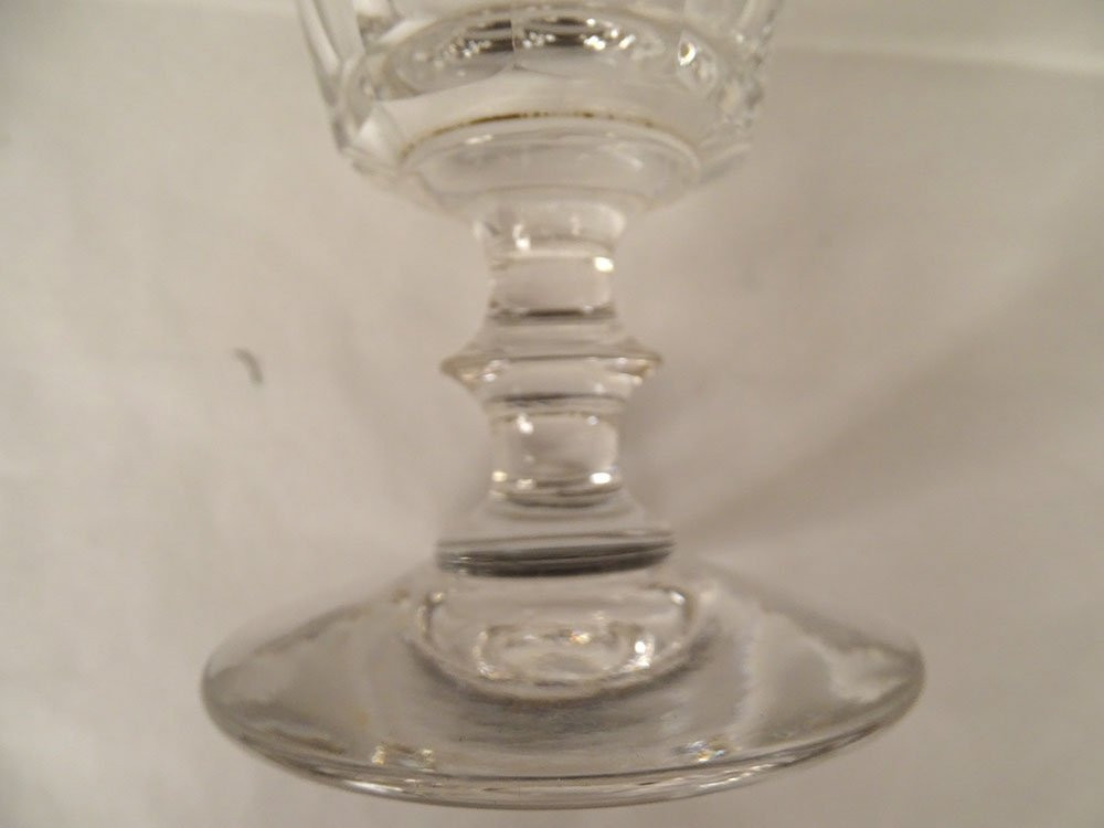 10 verres à pied à eau cristal taillé Baccarat modèle Caton XIXème siècle-photo-4