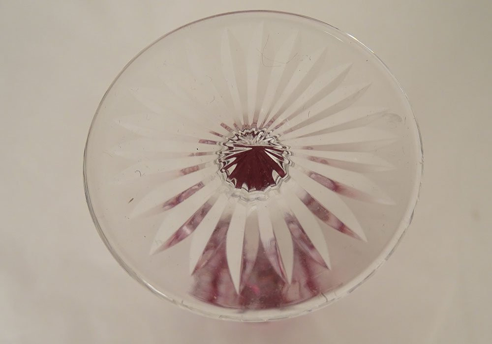 12 verres à pied à liqueur cristal Saint-Louis couleur modèle Riesling XXè-photo-2
