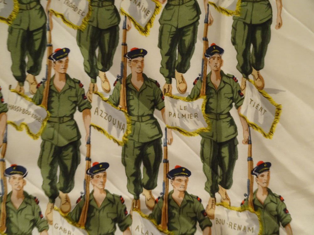 Hermès Paris Brigade Fusiliers Marins Nemours Vintage Silk Scarf-photo-1