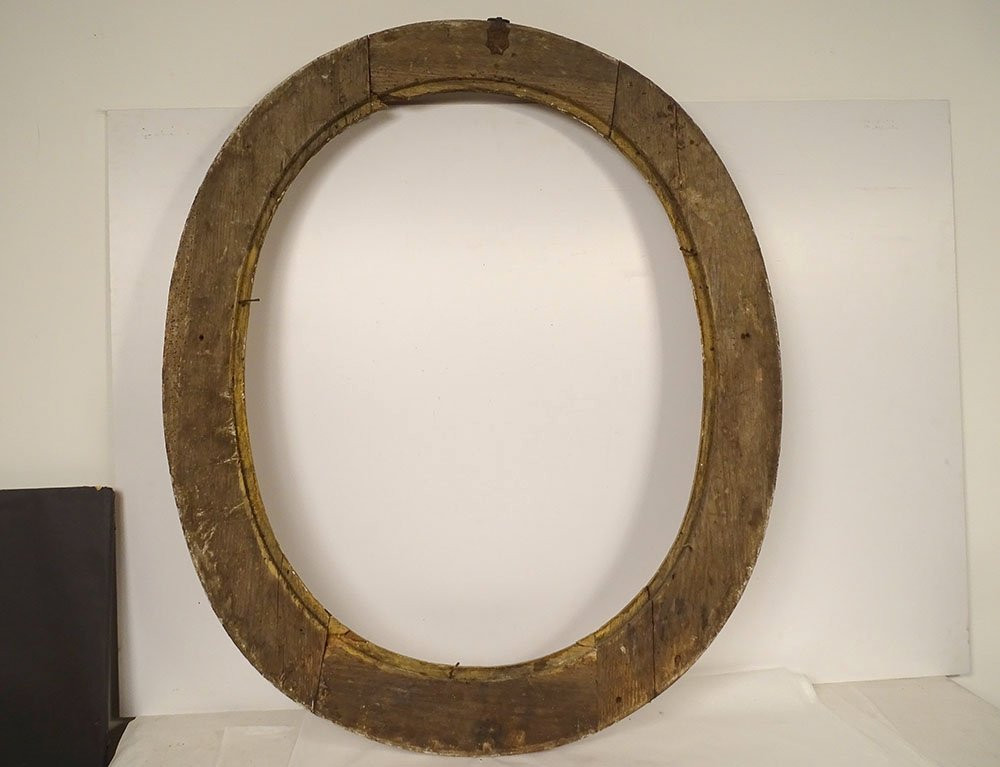 Large Oval Frame Carved With Gilded Oak Leaves And Acorns, 17th Century-photo-7