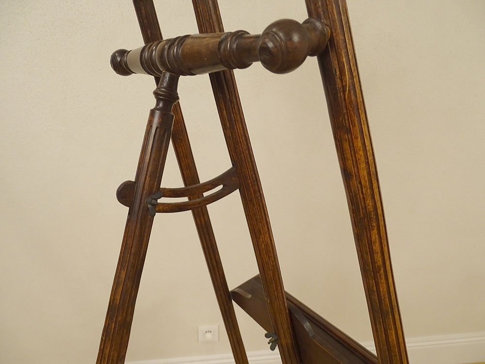Large Artist's Easel, Carved Wood, Art Nouveau, Late 19th Century-photo-6