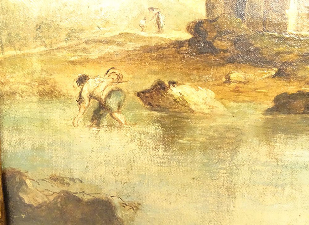 HST tableau paysage italien Capriccio ruines Venise Arc Triomphe Guardi 19è-photo-4