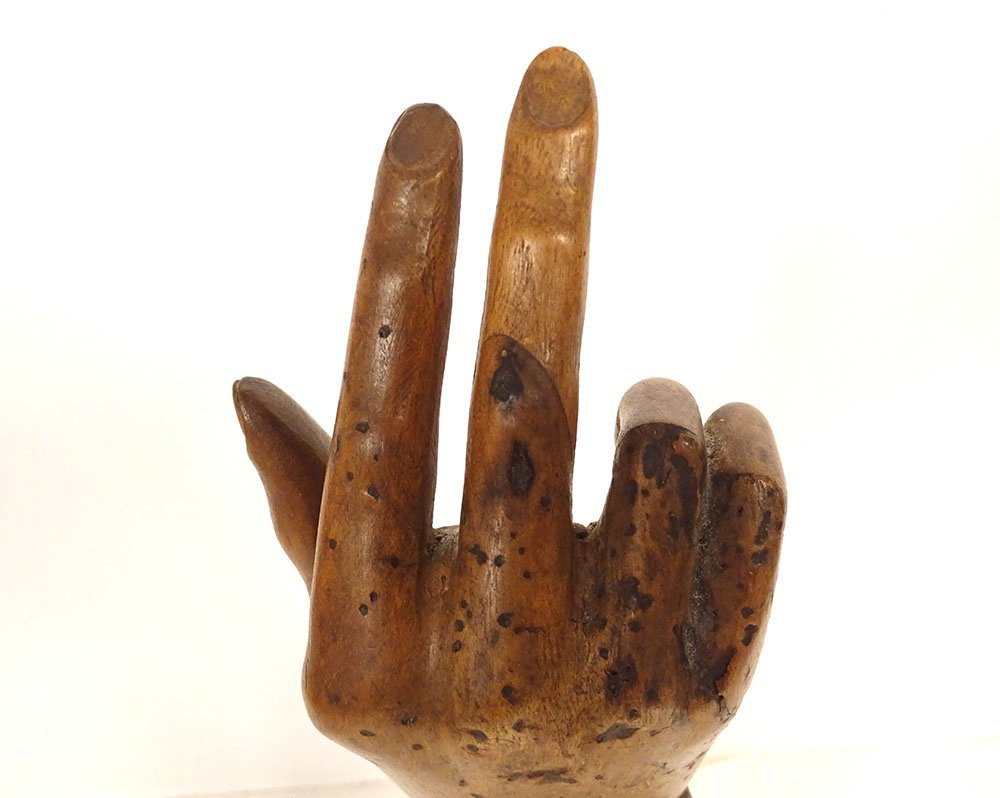 Reliquary Arm Carved Wood Saint Nicholas Amethyst Early 19th Century-photo-7