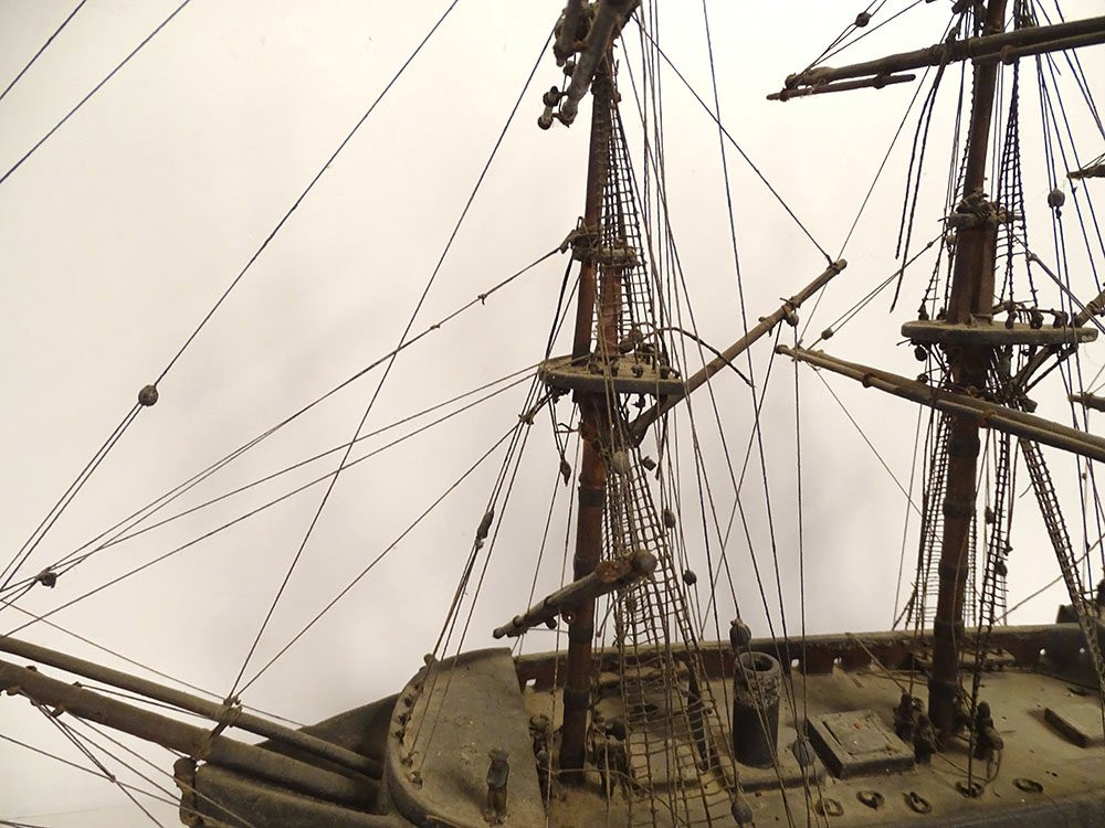 French Ship Model, Three-masted Sailing Ship, Mixed Ship, France, 19th Century-photo-4