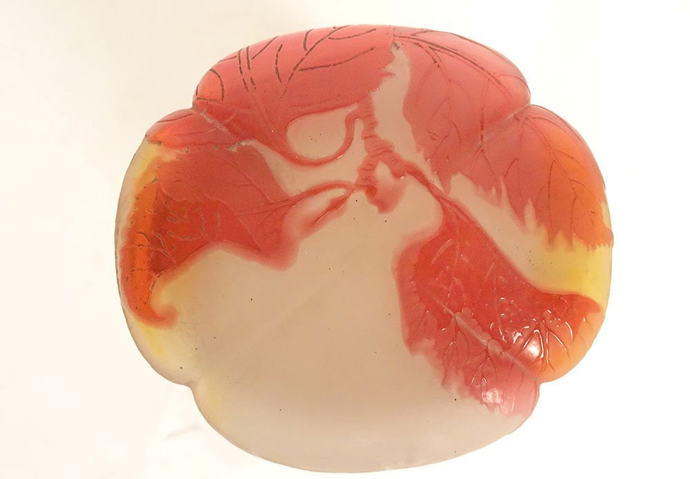Biscuit Box Covered Pot Glass Paste Gallé Currants Art Nouveau Late 19th Century-photo-2