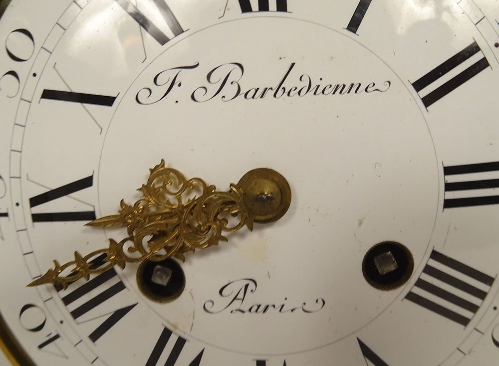 Louis XV Gilt Bronze Barbedienne Cherub Napoleon III 19th Century Cartel Clock-photo-1