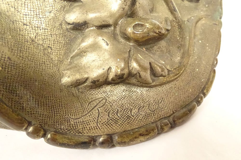 Large Bronze Clock Archangel St Michael Dragon Helmet Rooster River XIXth-photo-5