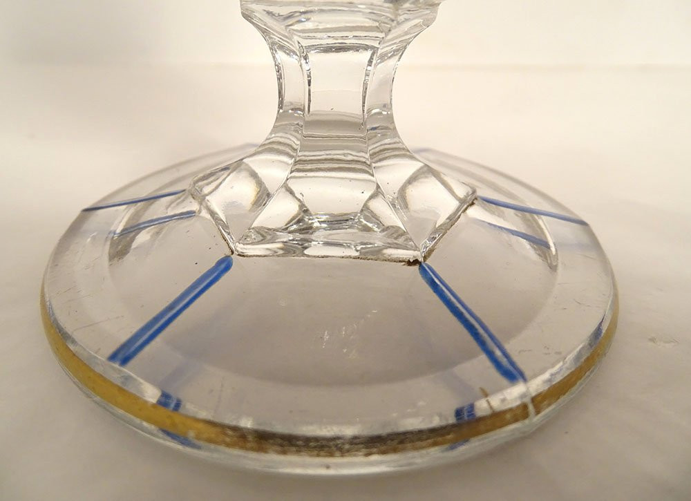 Verre à pied Charles X cristal dorure émaillé vigne St-Louis Baccarat XIXè-photo-1