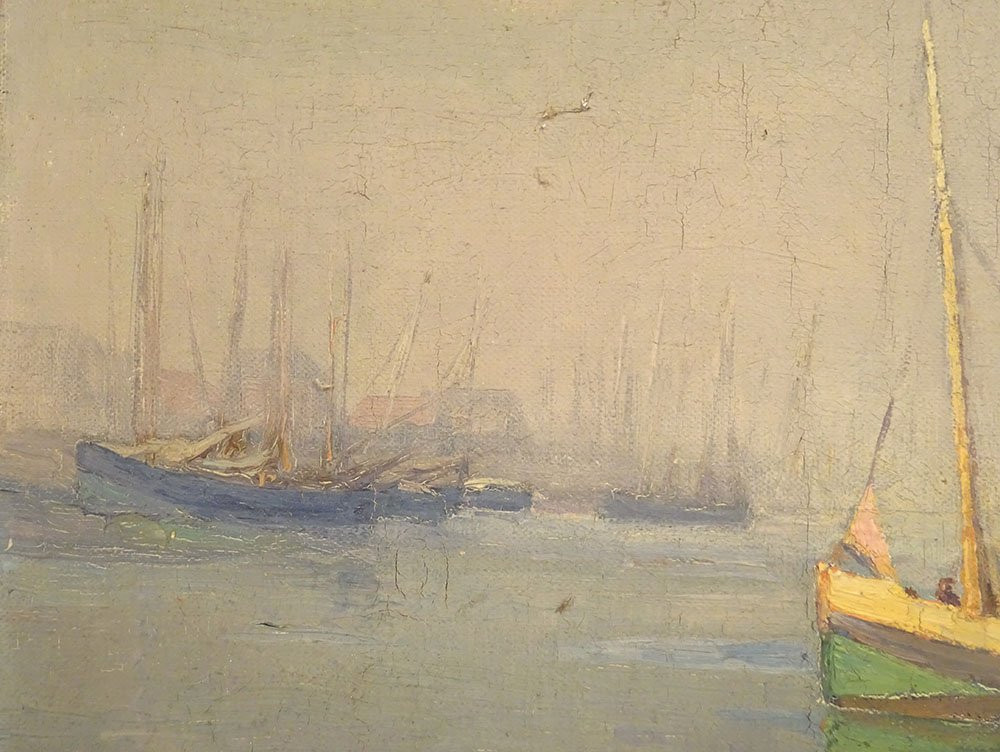 HST tableau marine M. Pellerier bateaux pêche port Bretagne Douarnenez XXè-photo-2