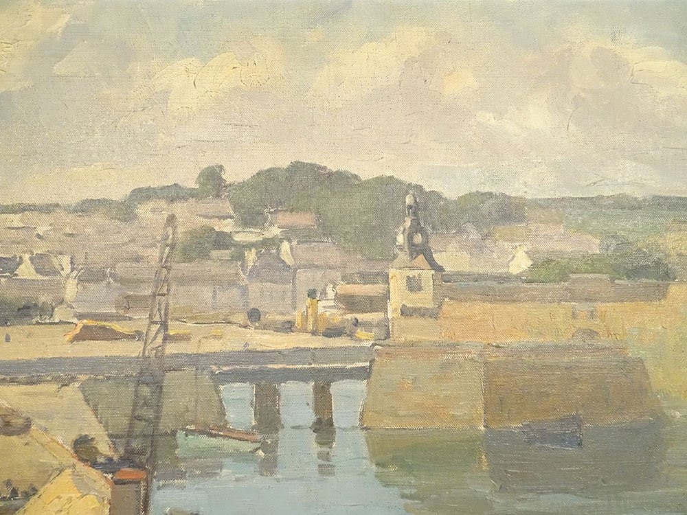 HST tableau marine port Concarneau Pellerier bateaux pêche Bretagne XXème-photo-4