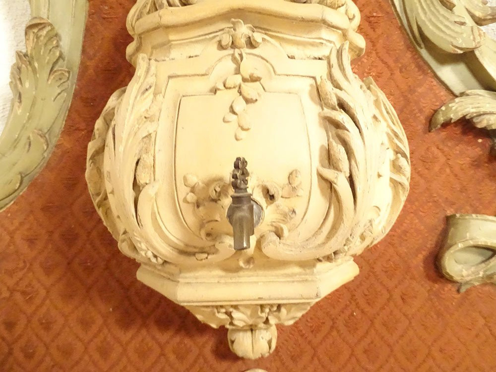 Fontaine murale Louis XV rococo bois sculpté Neptune Napoléon III XIXème-photo-1
