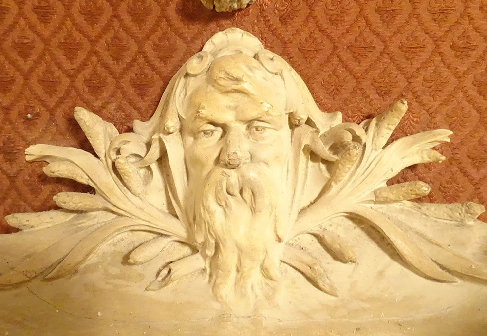 Fontaine murale Louis XV rococo bois sculpté Neptune Napoléon III XIXème-photo-2