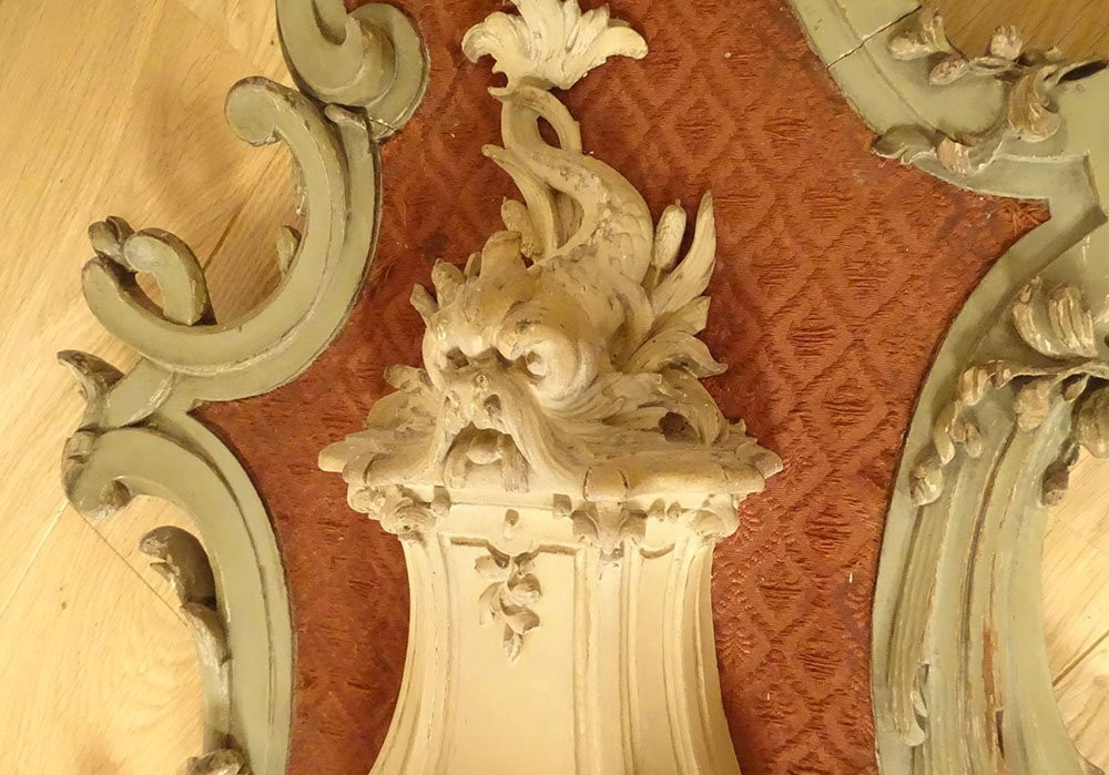 Fontaine murale Louis XV rococo bois sculpté Neptune Napoléon III XIXème-photo-5