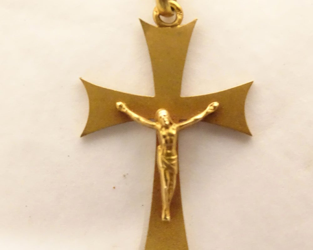 18 Carat Solid Gold Rosary Beads Carnelian Cross Christ Rosary 20th Century-photo-4