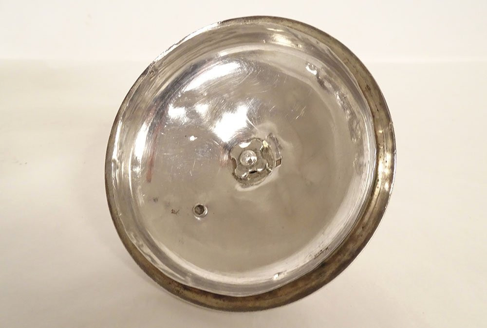 Louis XV Sugar Bowl In Solid Silver, Minerva Emile Hugo, Cherub, Rocaille, 19th Century-photo-6