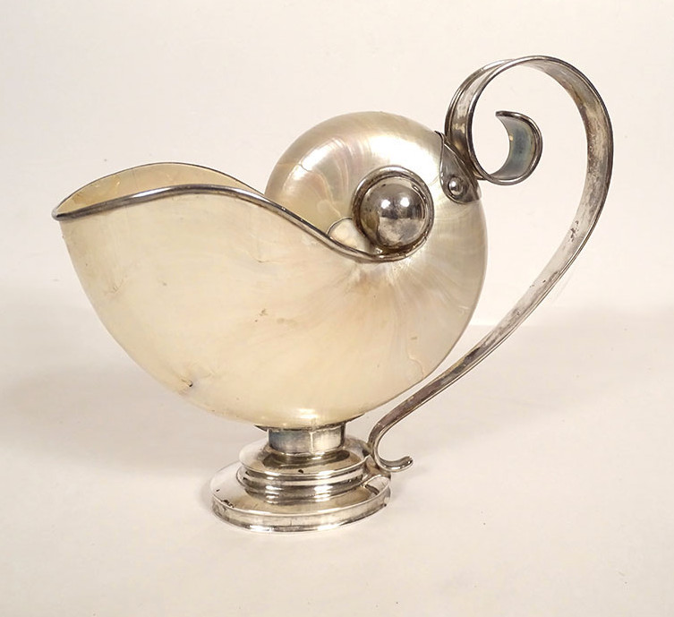 Coupe saucière nautile nautilus Tiffany & Co argent sterling nacre XXème