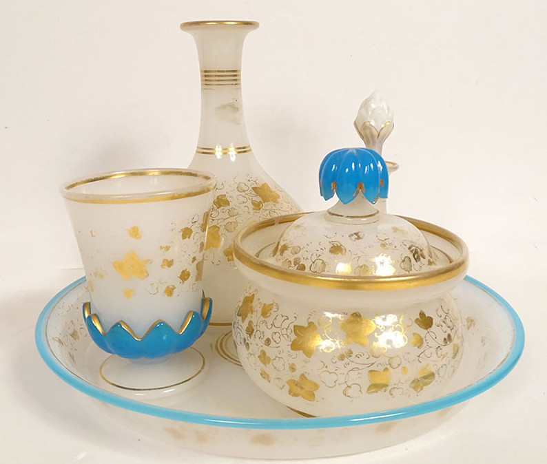 Night Service Required Opaline Toilet Gilt Carafe Napoleon III 19th