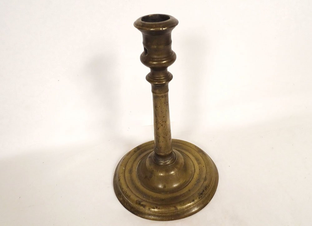 Haute Epoque Bronze Torch Candle Holder, 16th Century, 17th Century-photo-2