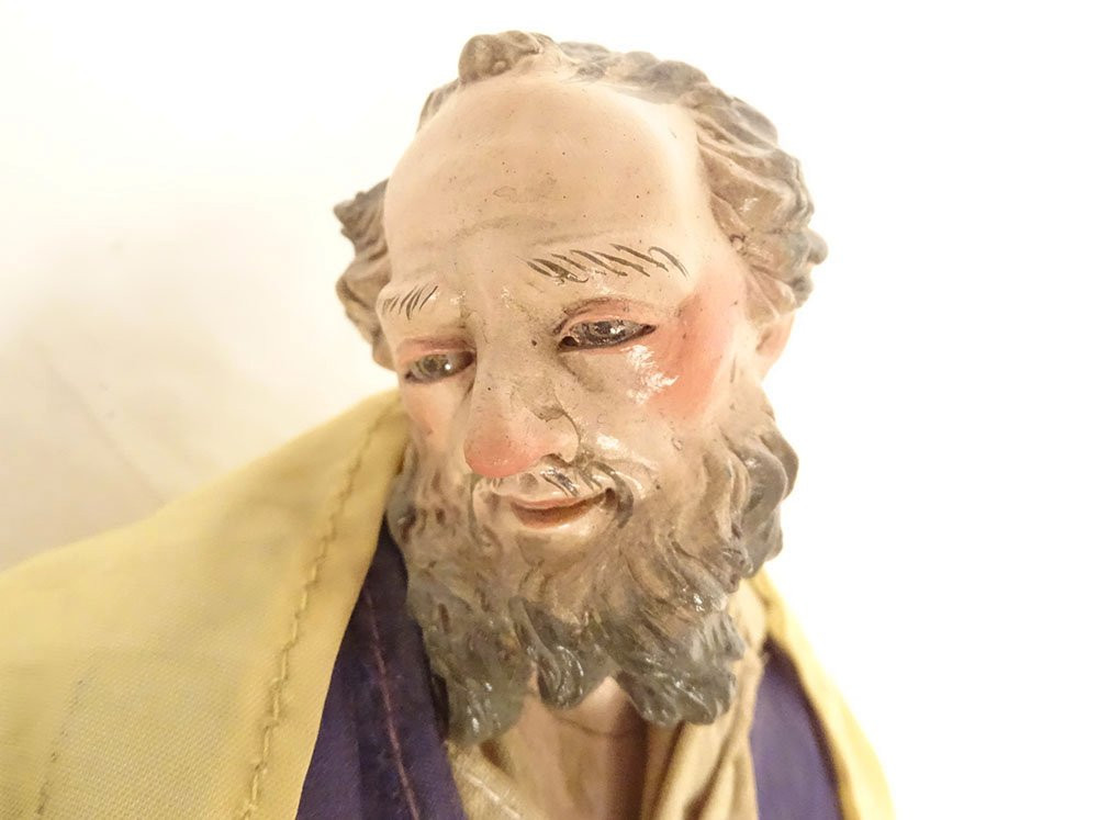 Neapolitan Nativity Scene Saint Joseph Terracotta Sculpture Naples 19th Century-photo-3
