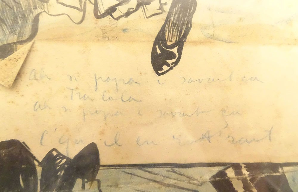 Watercolor Drawing Francisque Poulbot Elegant Paris Scenes Humor Dandy 20th Century-photo-3