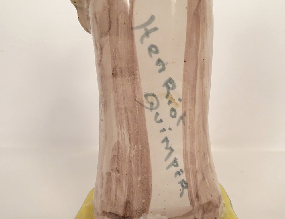 Statuette faïence Henriot Quimper Saint-Yves patron avocat XXème siècle-photo-3